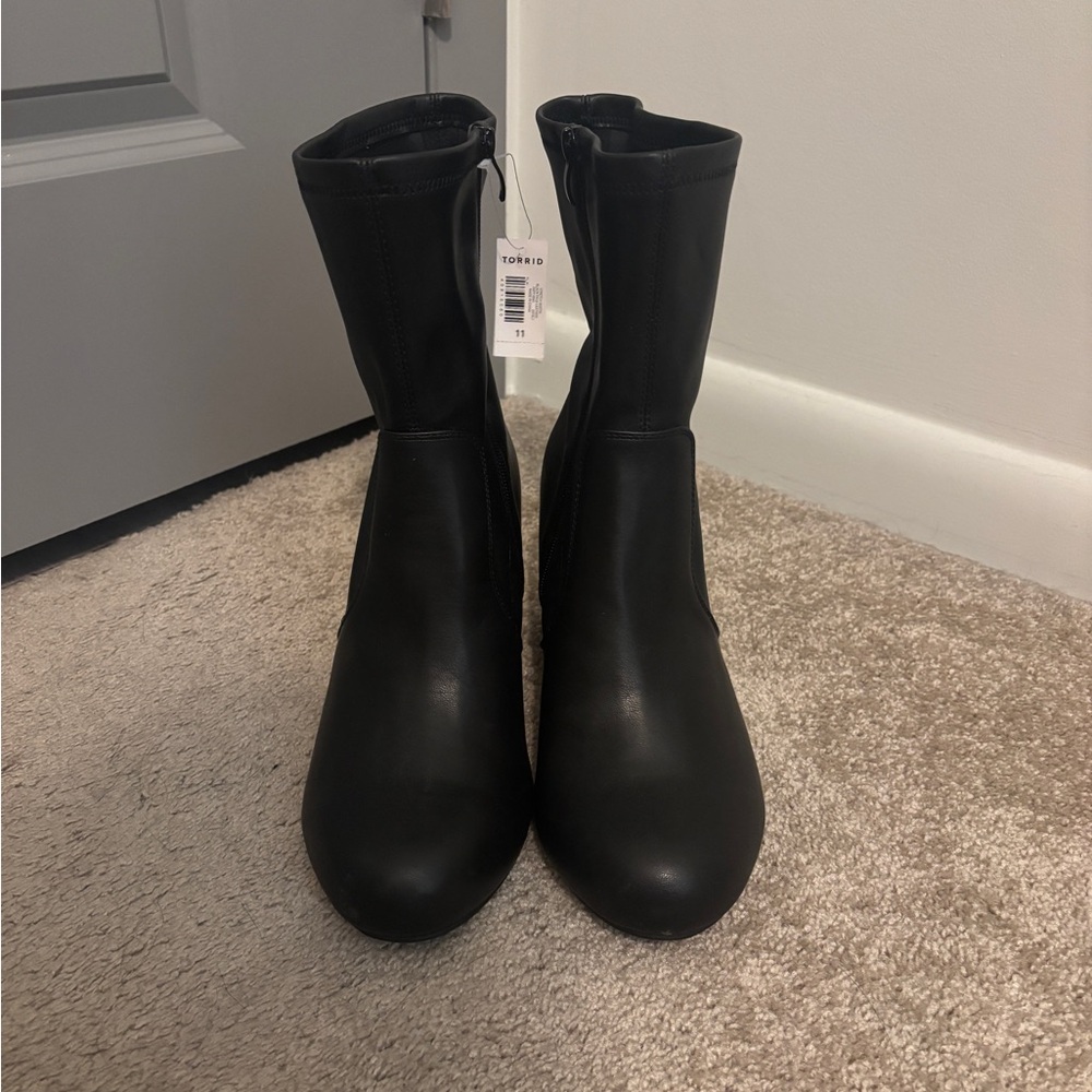 torrid Black Slim Mid-Calf Heeled Boots